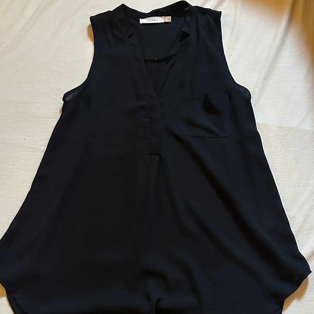 Lush Black Sleeveless Blouse